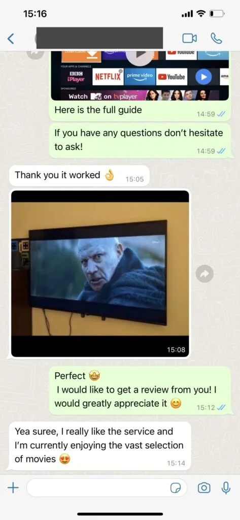 SmartSGI Customer Support WhatsApp Chat Feedback Screenshot 1