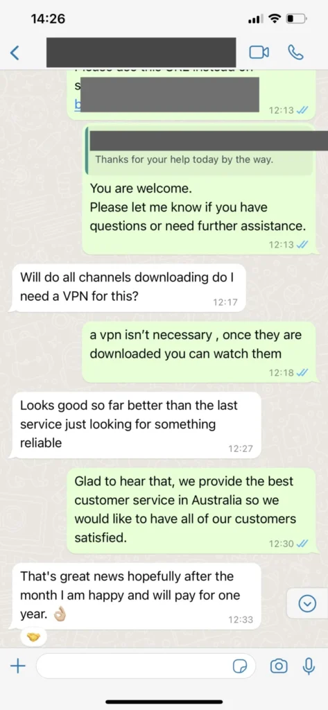 SmartSGI Customer Support WhatsApp Chat Feedback Screenshot 3